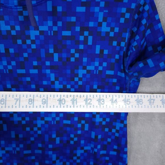 Nike Hoodie Womens L Blue Pro Dri FIT Pixel Digital Camo Thumbholes Long Sleeve - Picture 5 of 13